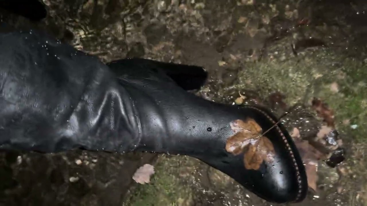 High heel boots by the stream