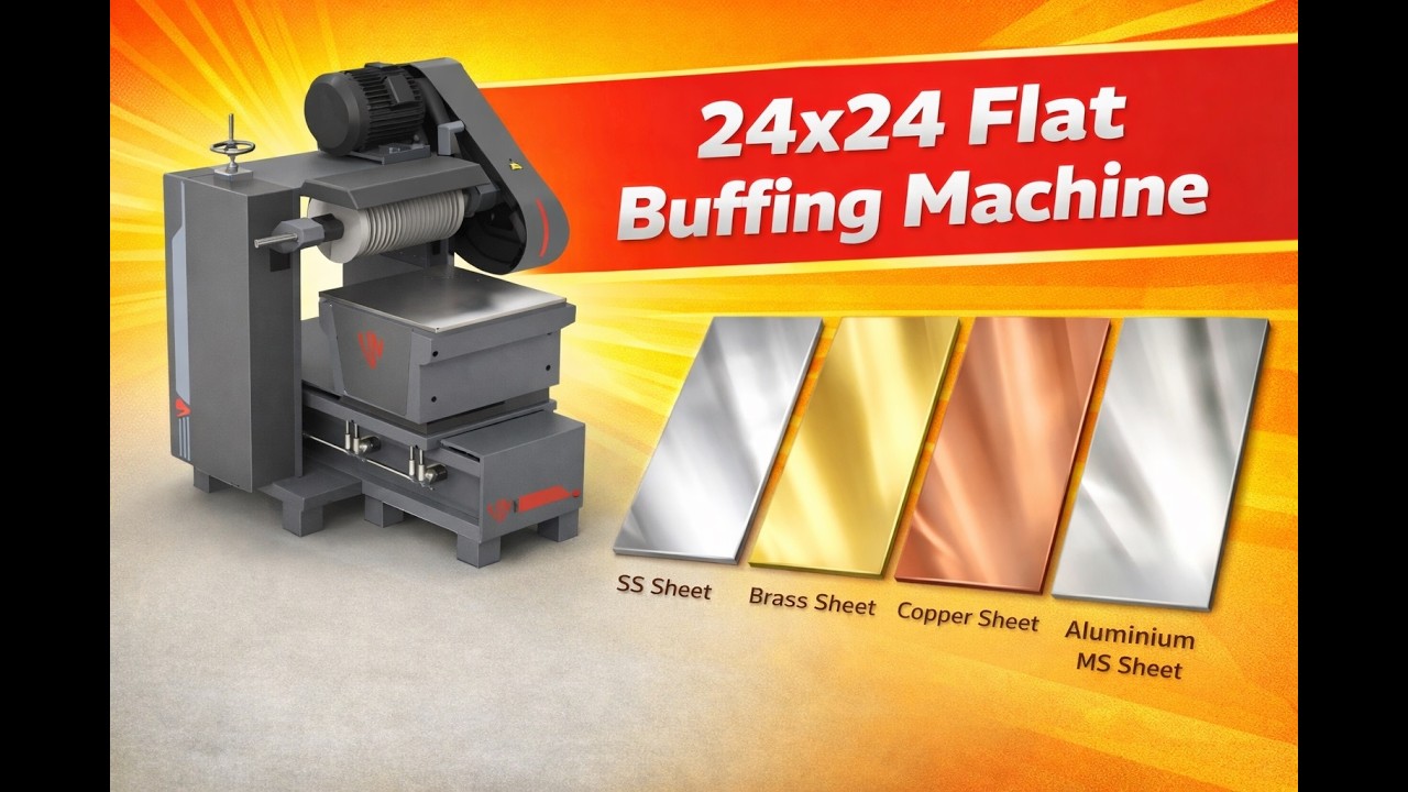 SS, Aluminium, Brass, Copper Sheet Buffing & Polishing Machine. VN MACHINES. RAJKOT +91 95747 33174