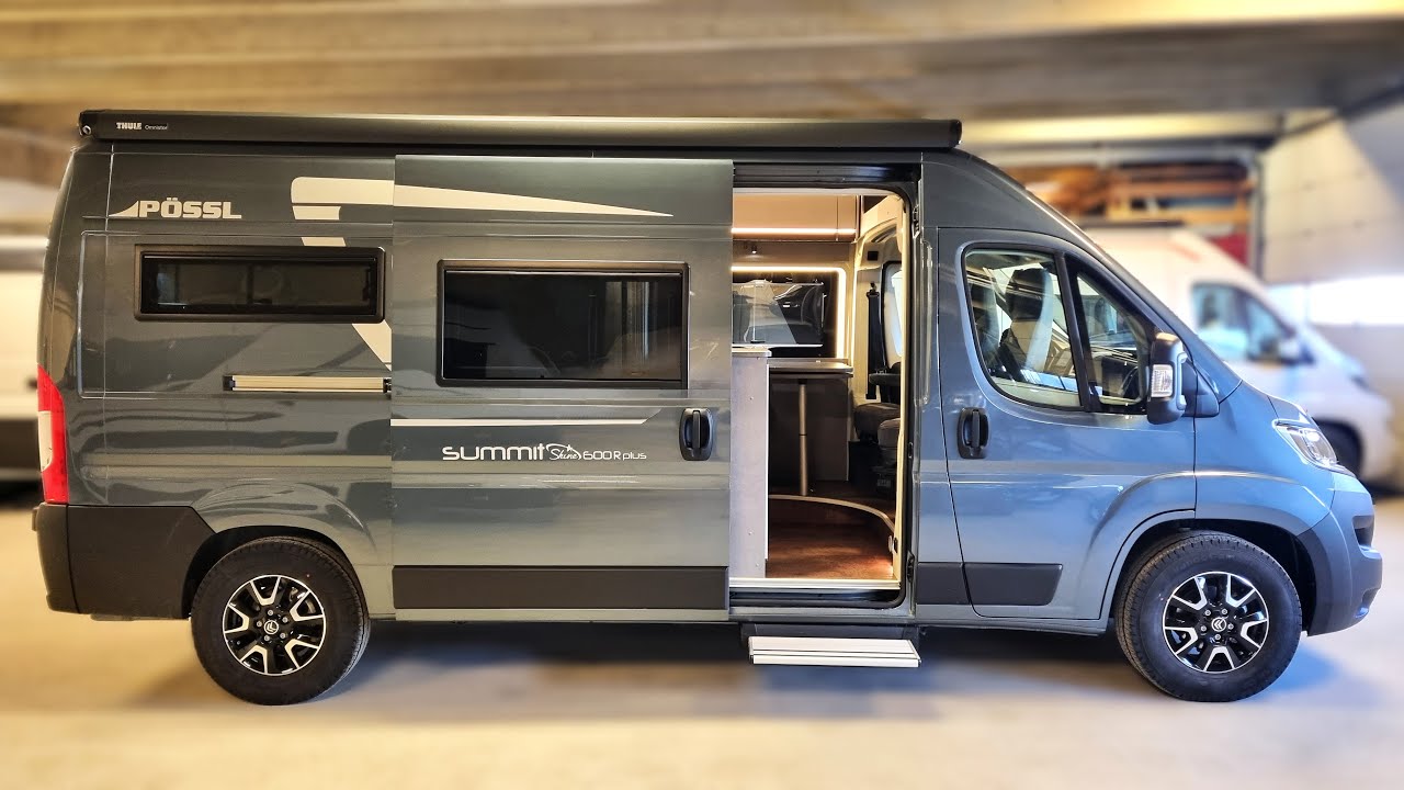 Unique Bathroom Shower & 3 Captain Chairs in Small Luxury Campervan – Pössl Summit Shine 600R Plus