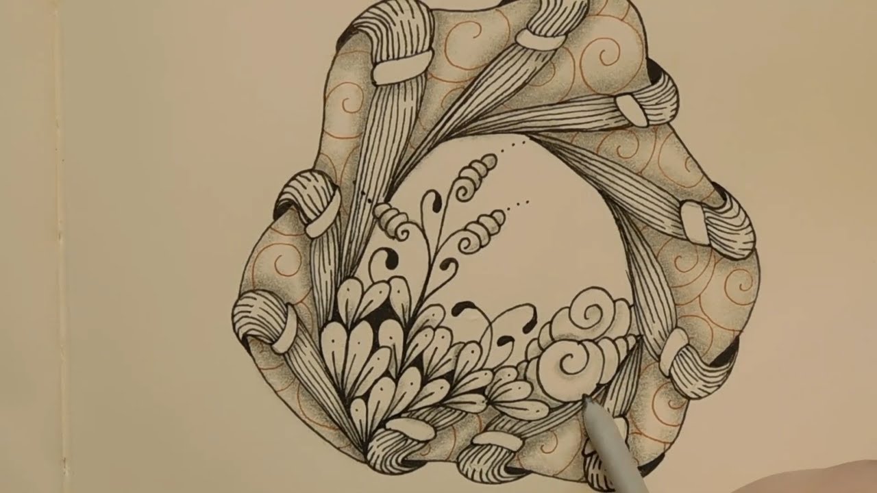 Combining Easy Zentangle Patterns Tutorial - Inktober Day 29