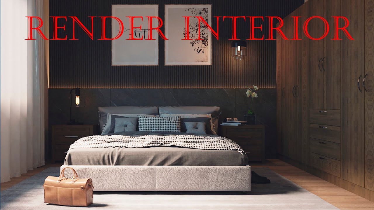 🥂  RENDER  INTERIOR desde cero (dormitorio) 🔴 SKETCHUP - VRAY 6