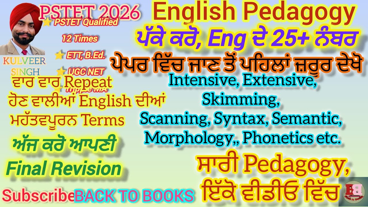 English Pedagogy-All important Terms by Kulveer Singh