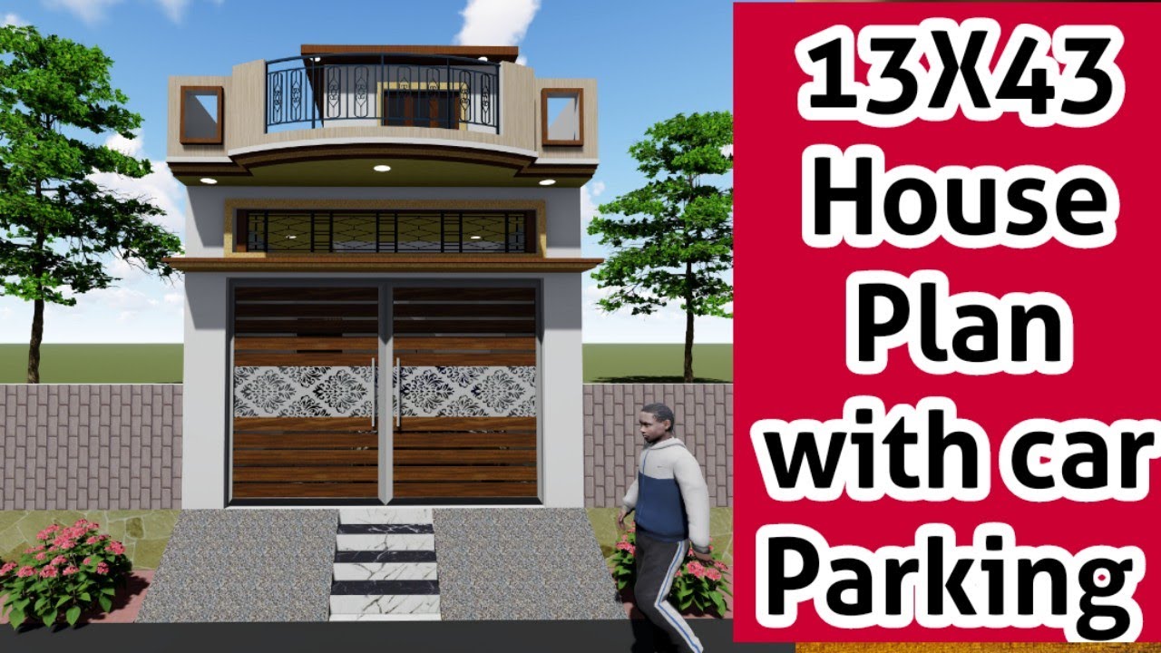 13X43 3D HOUSE PLAN | 13X43 3D FLOOR PLAN | 13X43 3D HOME PLAN | 13X43 GHAR KA NAKSHA