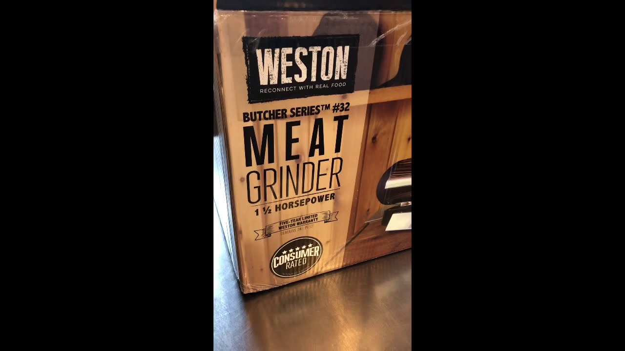 Unboxing the Weston Meat Grinder and Grinding Meat Butcher Series #32 1 1/2 Horsepower