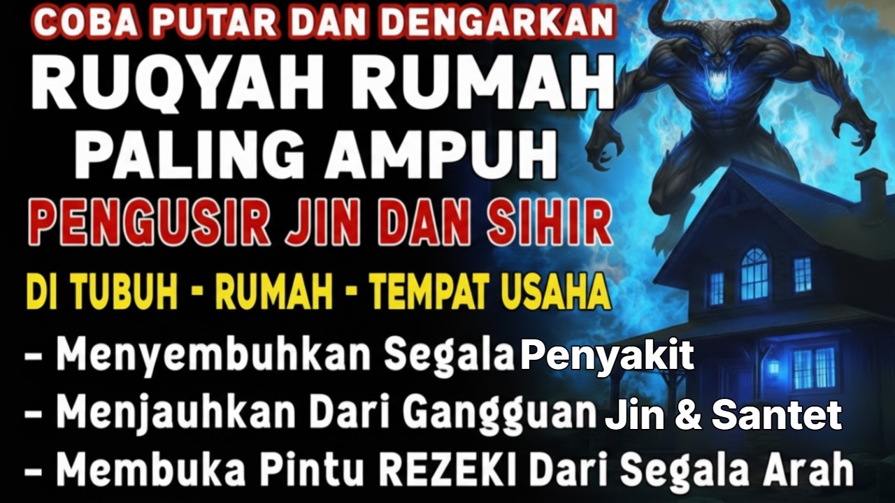 POWERFUL RUQYAH | RUQYAH RUMAH PENGUSIR JIN, SETAN & SIHIR DI RUMAH & TUBUH,PENENANG HATI