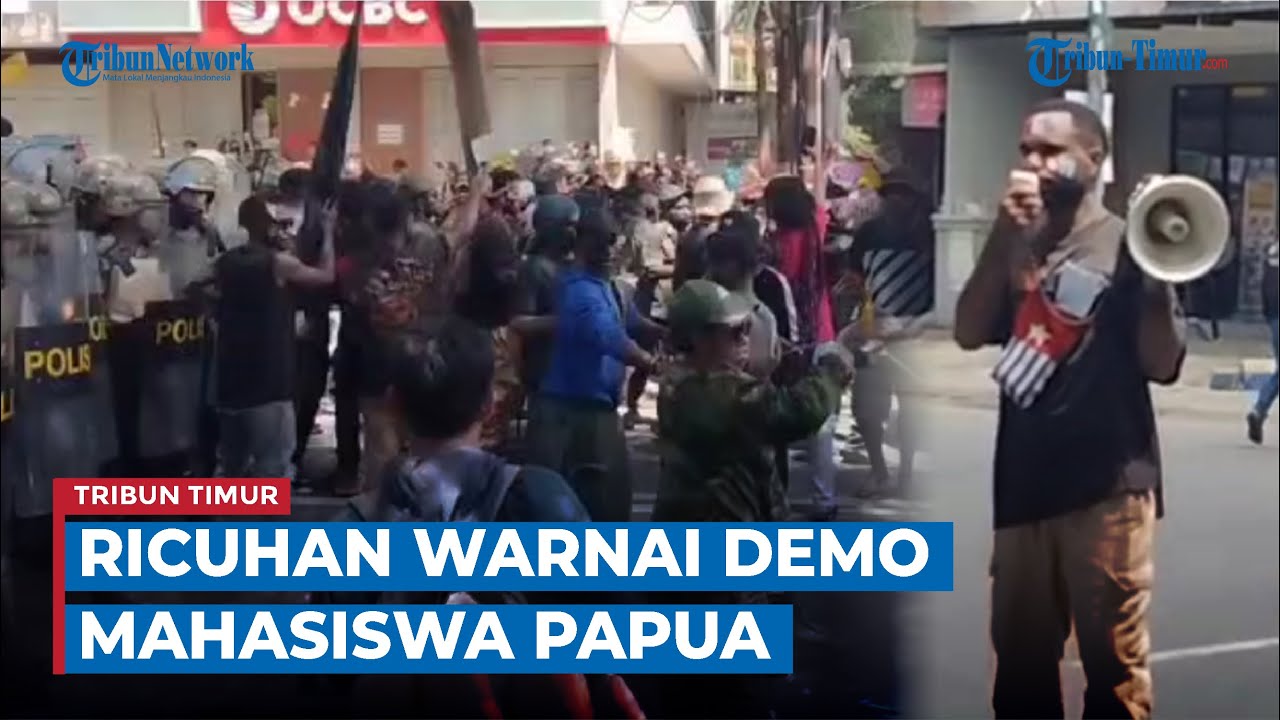 Demo Mahasiswa Papua di Makassar Ricuh, Polisi Sigap Amankan Aksi