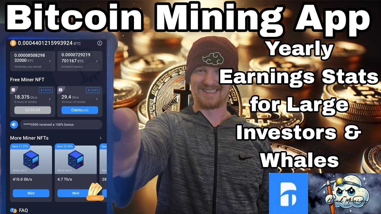 Bitcoin Mining App Yearly Earning Stats for Large Investors and Whales