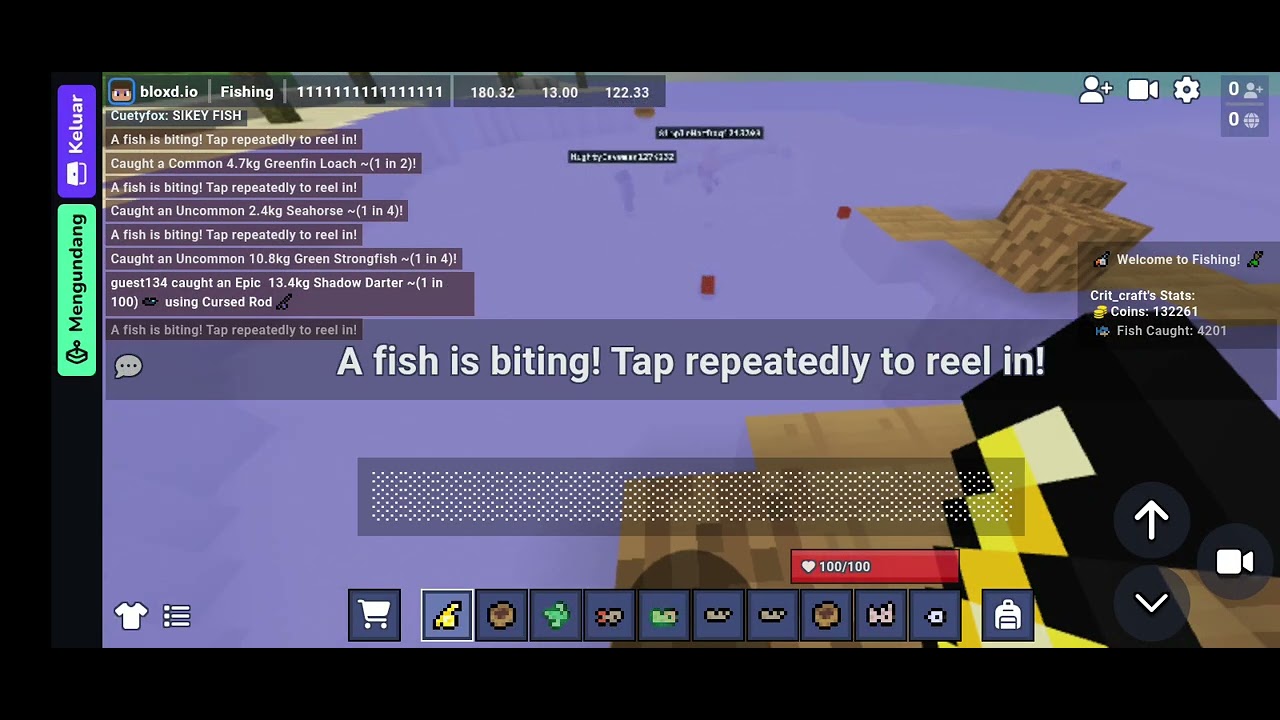 Bloxd.io new fishing update there now more fish🐟🐟🐟!