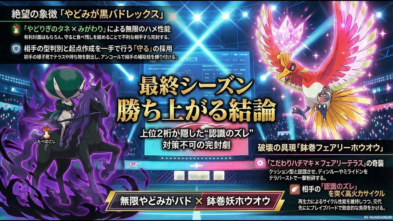 【ポケモンSV】S40結論！ 3強環境を解体する奇襲黒バドホウオウ！