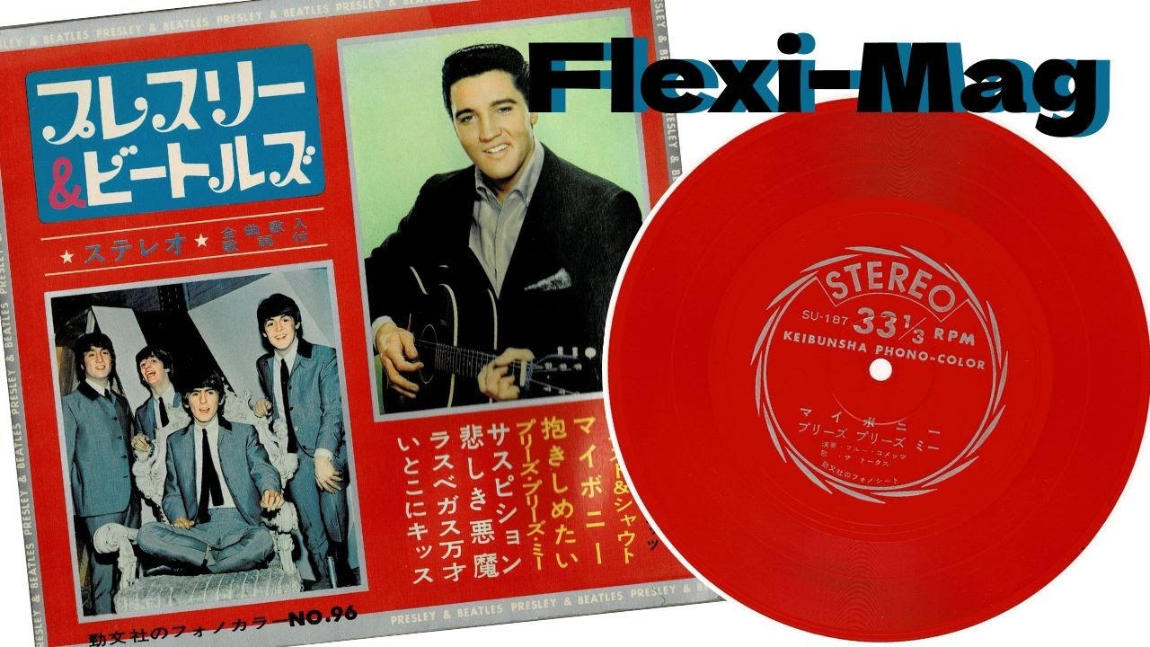 Elvis Presley & Beatles: 1964 Japanese Flexi-Disc Magazine + Vinyl Collection