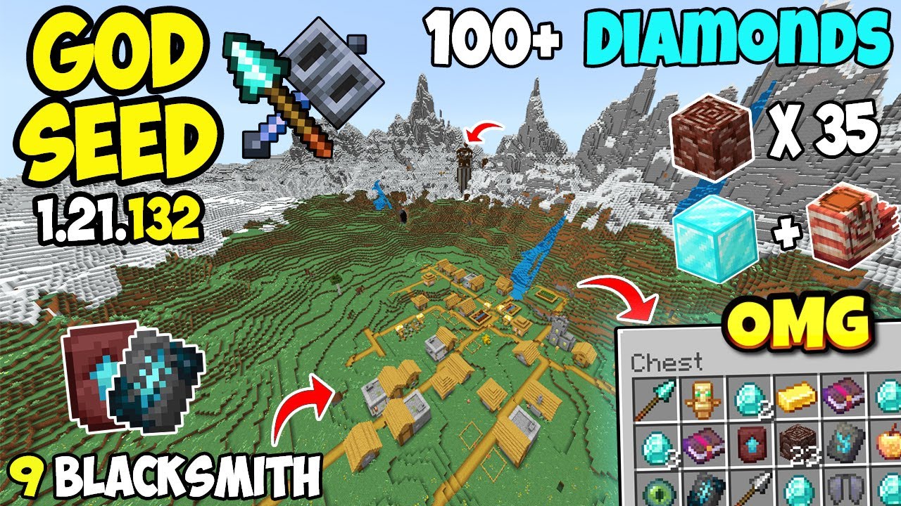 🔥Ultimate (God Seed) For Minecraft 1.21.132 Bedrock And PE | All Biomes Seed | Minecraft Seeds