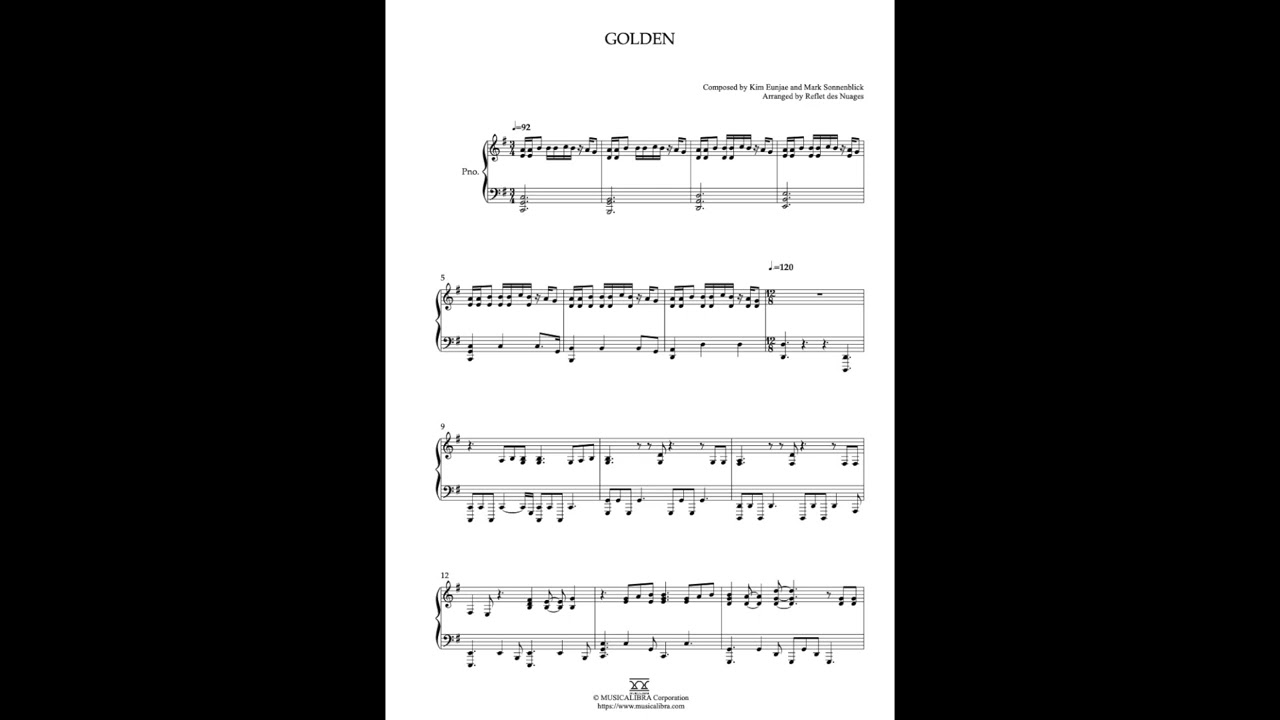 [MUSICALIBRA] Golden - Piano Solo