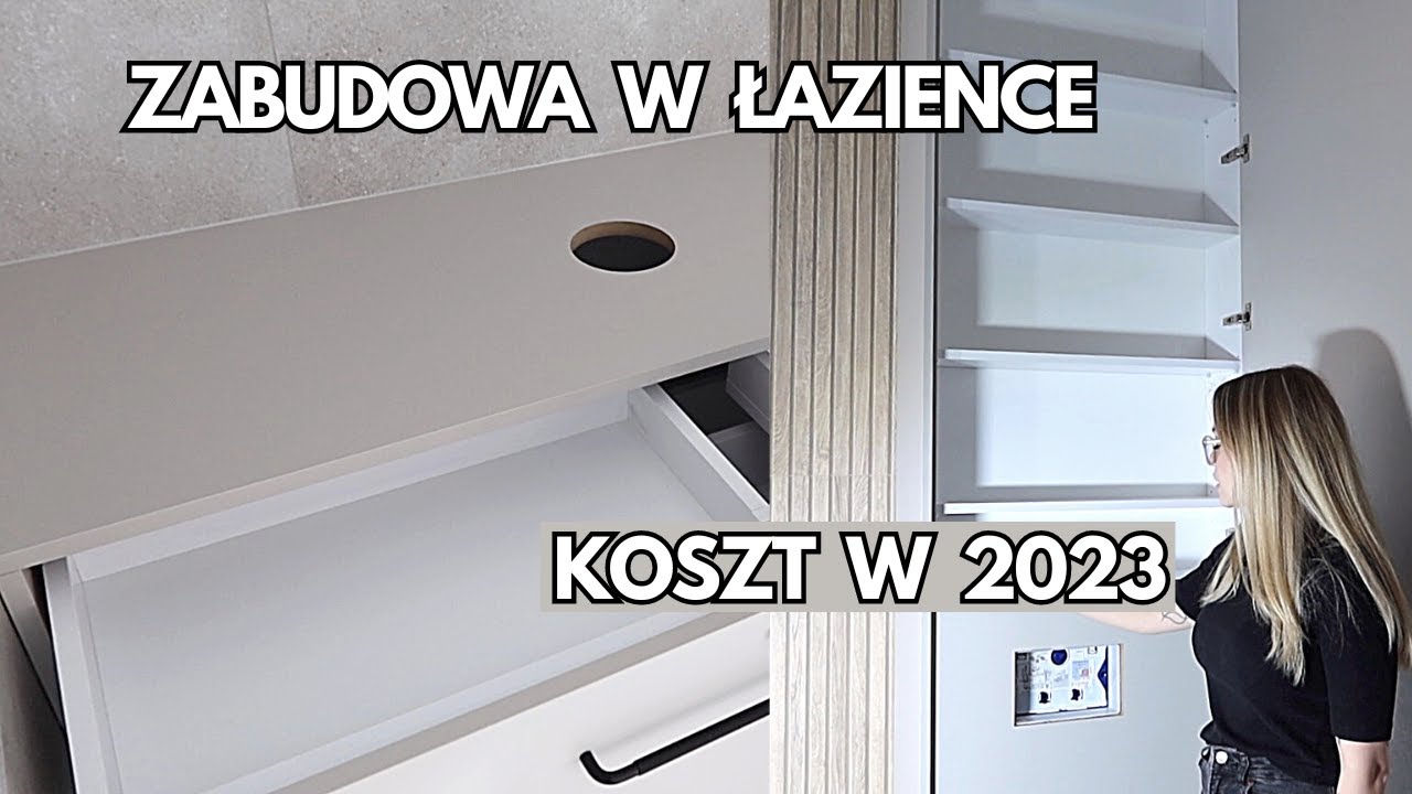 ZABUDOWA W ŁAZIENCE | Ile kosztuje? Szafka pod umywalkę z ukrytą szufladą i zabudowa Geberit