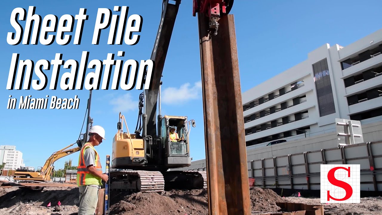 Sheet Pile installation at 500 Alton in Miami Beach