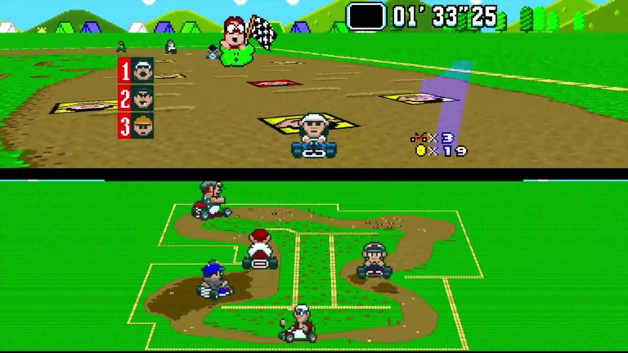 Super Mario Kart Hack: Sour Kart / in HD 16:9 / SNES / bsnes