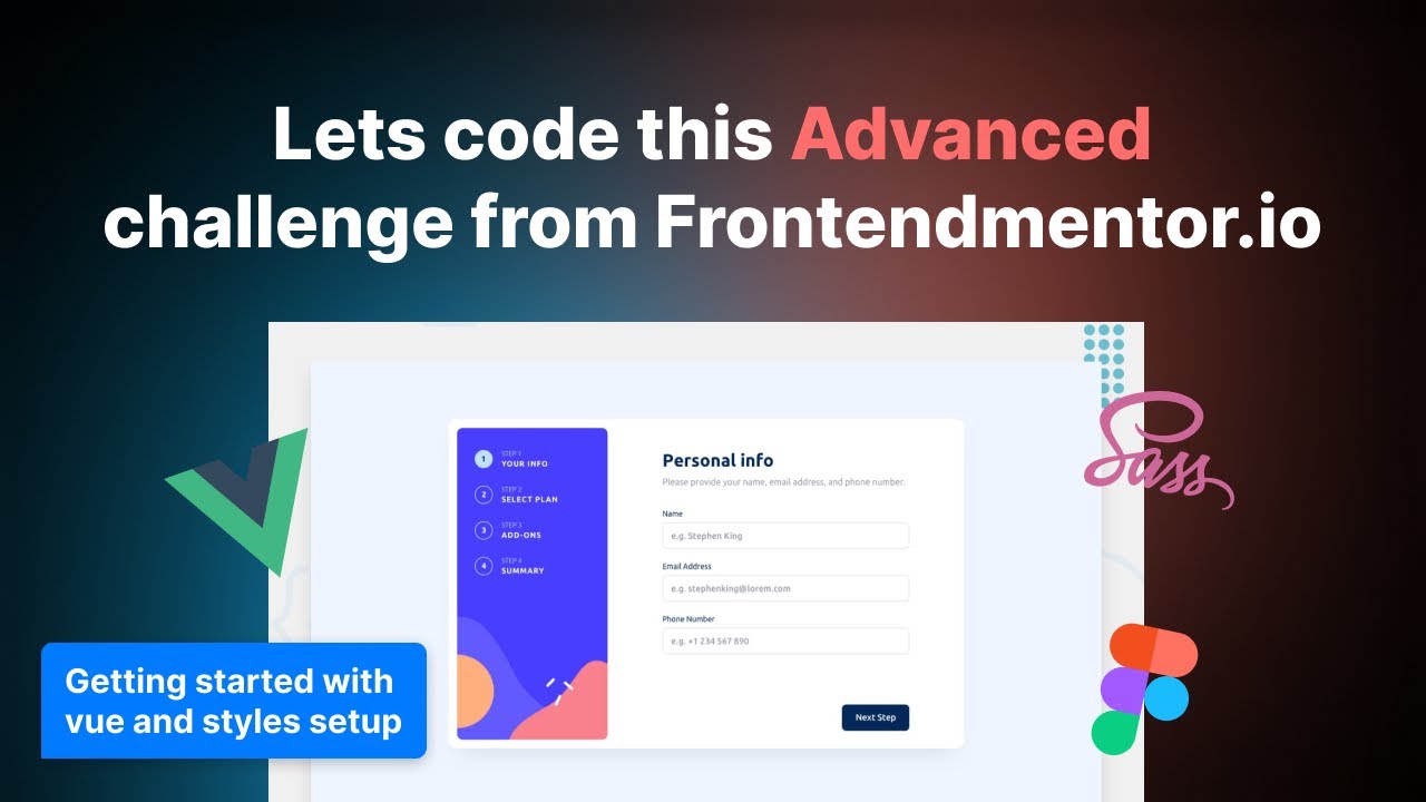 Multi Step Form Vue.JS Advanced challenge from Frontendmentor.io - Part 2 (Project setup)