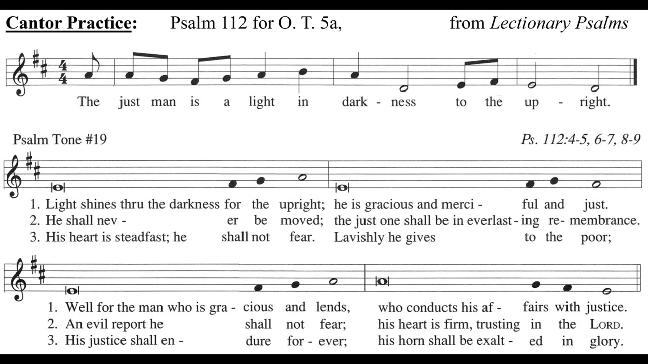 Cantor Practice: Guimont Psalm 112 for Sunday OT5A