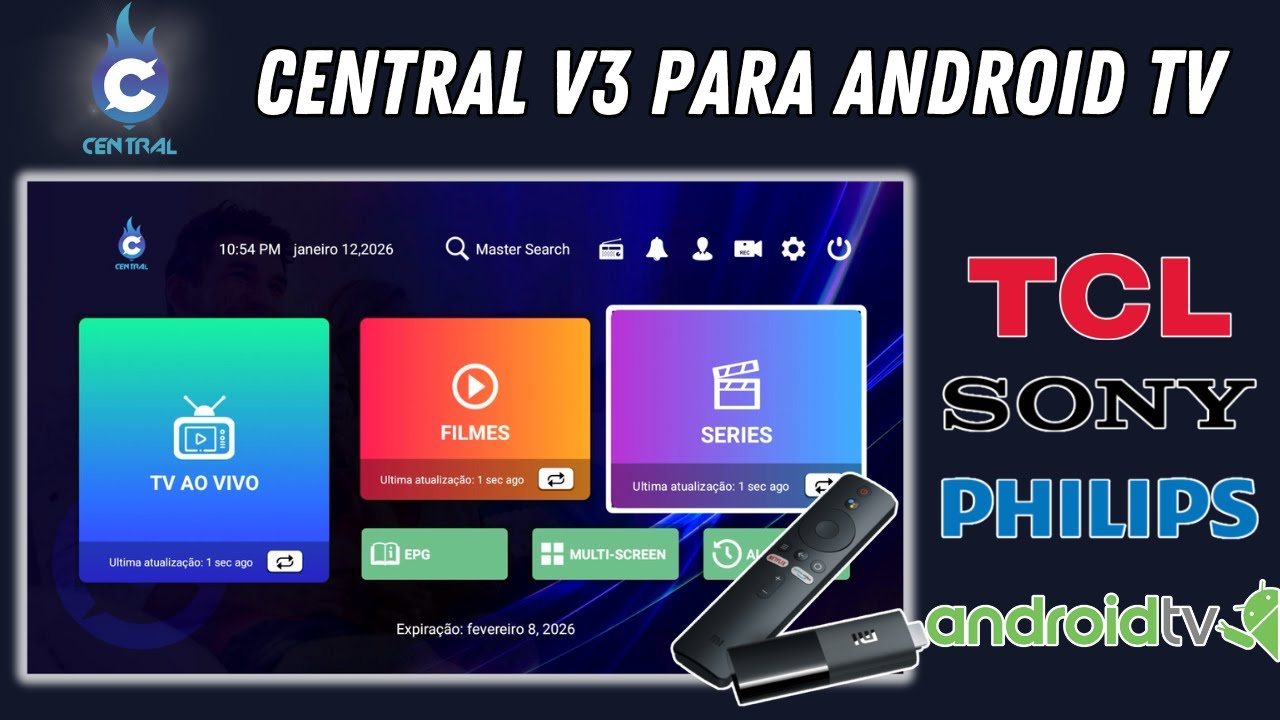 IPTV na Android TV 🔥 Aprenda a usar o Central V3 do jeito certo!