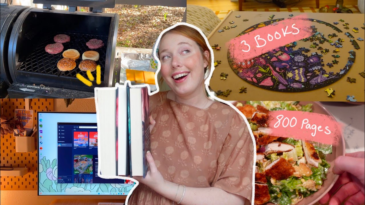 cozy reading vlog: chaotically reading 3 books at once lol, lots of cooking, 800 pages read!