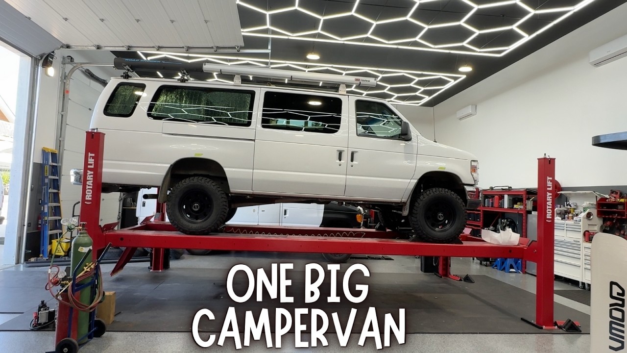 Big TIRES n 5" BAJA LIFT. Turning an Old Church Van Into ONE BIG CAMPER VAN