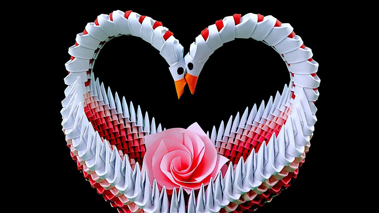 3D Origami Swan Heart Tutorial part 2❤️ | DIY Paper Swan Step by Step