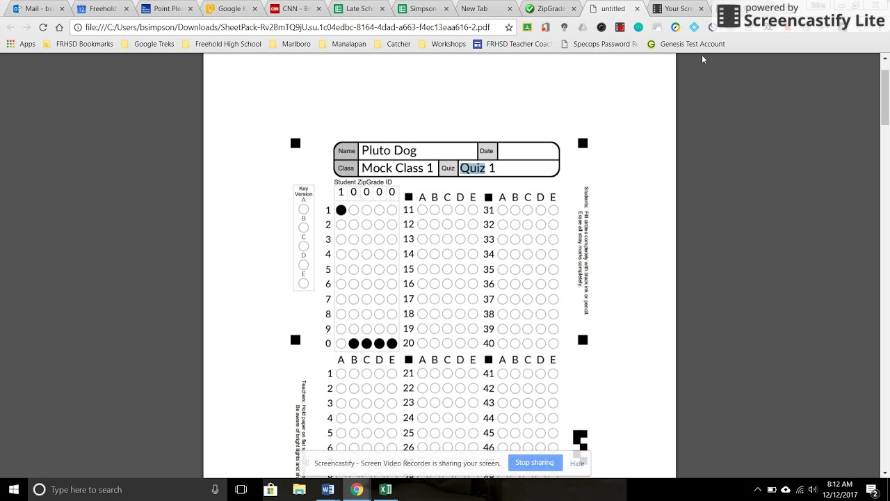 Answer Sheet Packets, Archived Classes, Editing Student Rosters in Zipgrade