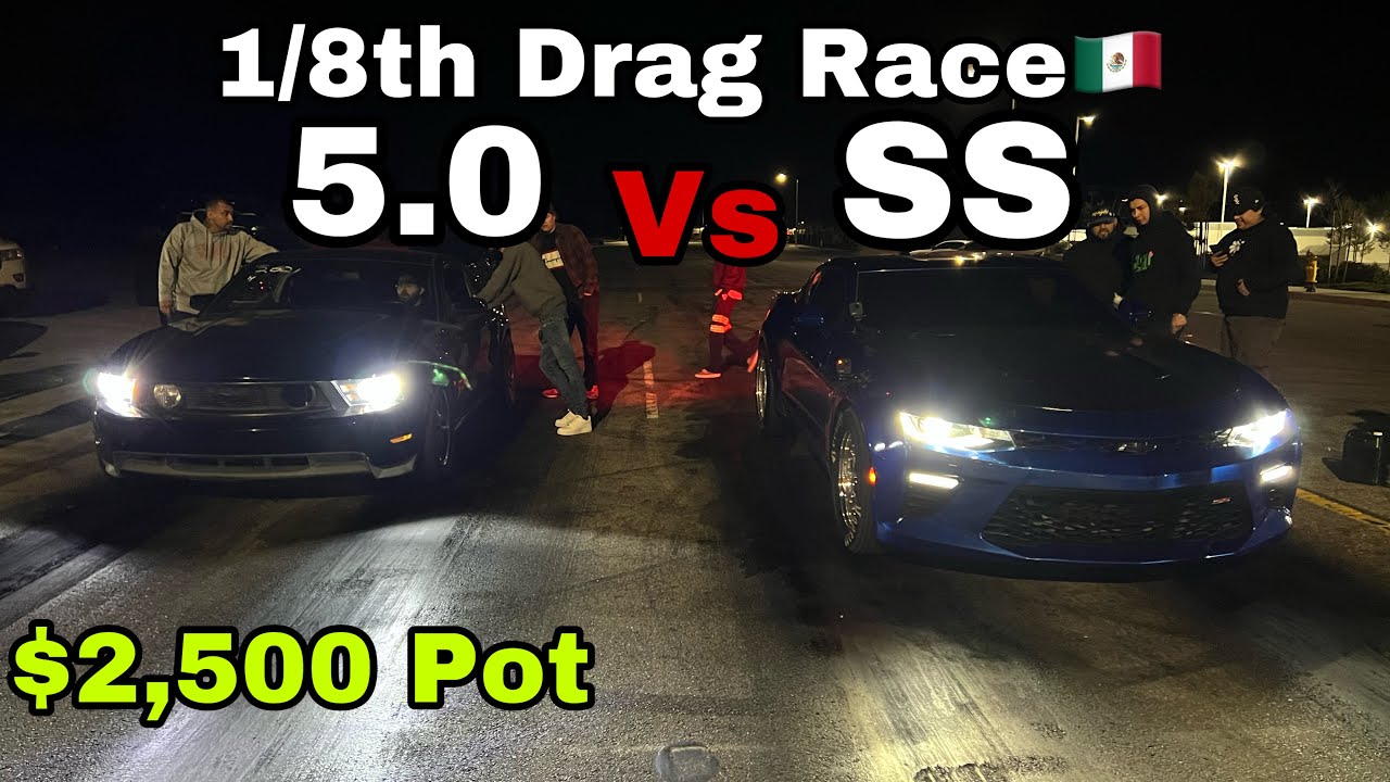 5.0 Vs SS 1/8 Drag Race | $2500 Pot #Race #Mustang #Camaro