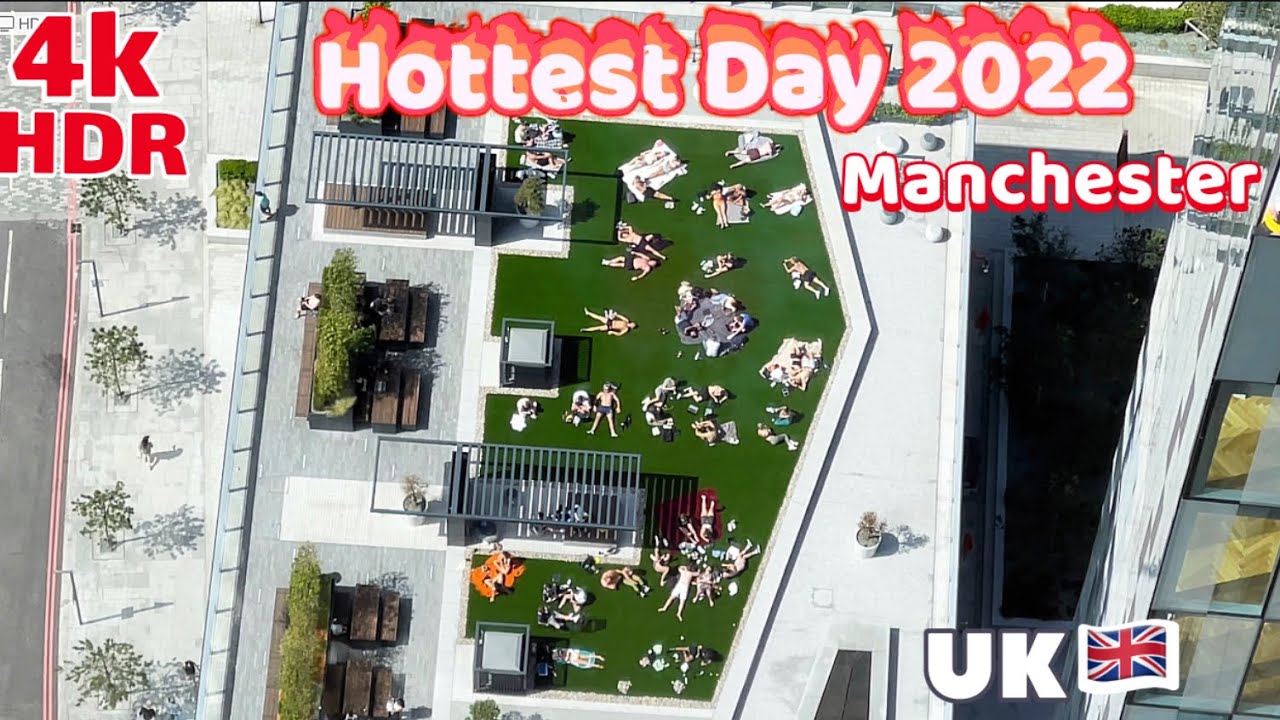 Hottest Day of 2022 |  Rooftop Sunbathing | Deansgate Square Manchester UK 🇬🇧