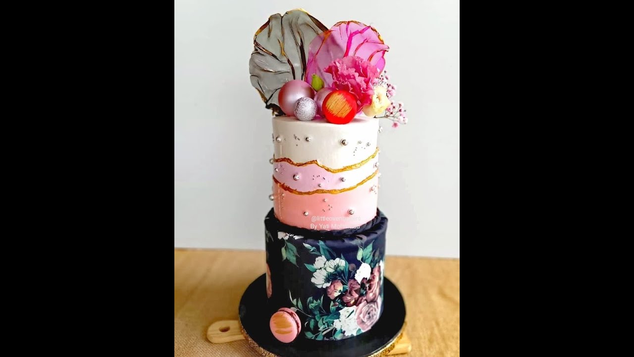 Edible Image Cake Wrap - 2 Tier Wedding Cake