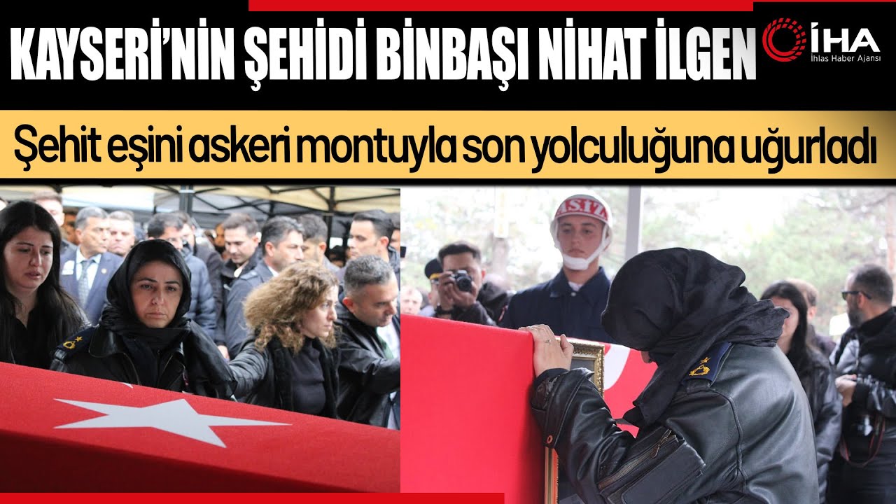 Şehit Eşini Askeri Montuyla Son Yolculuğuna Uğurladı