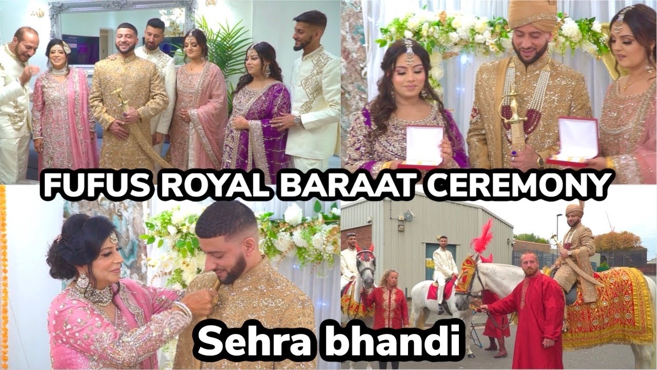 FUFUS ROYAL BARAAT CEREMONY 🎉|| SEHRA BHANDI |||  THREE BROTHERS COME ON HORSES  FOR BARAAT 🤩