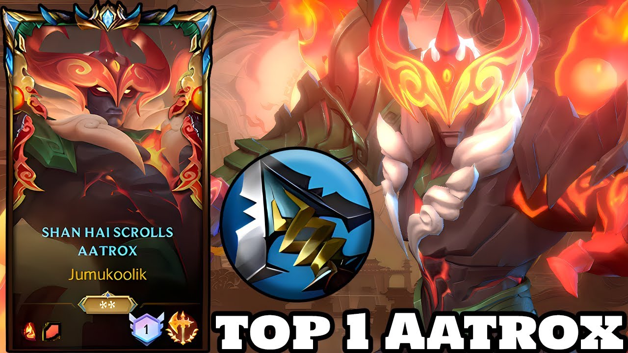 Wild Rift Top 1 Aatrox (Shan Hai Scrolls Skin) Gameplay Rank Challenger