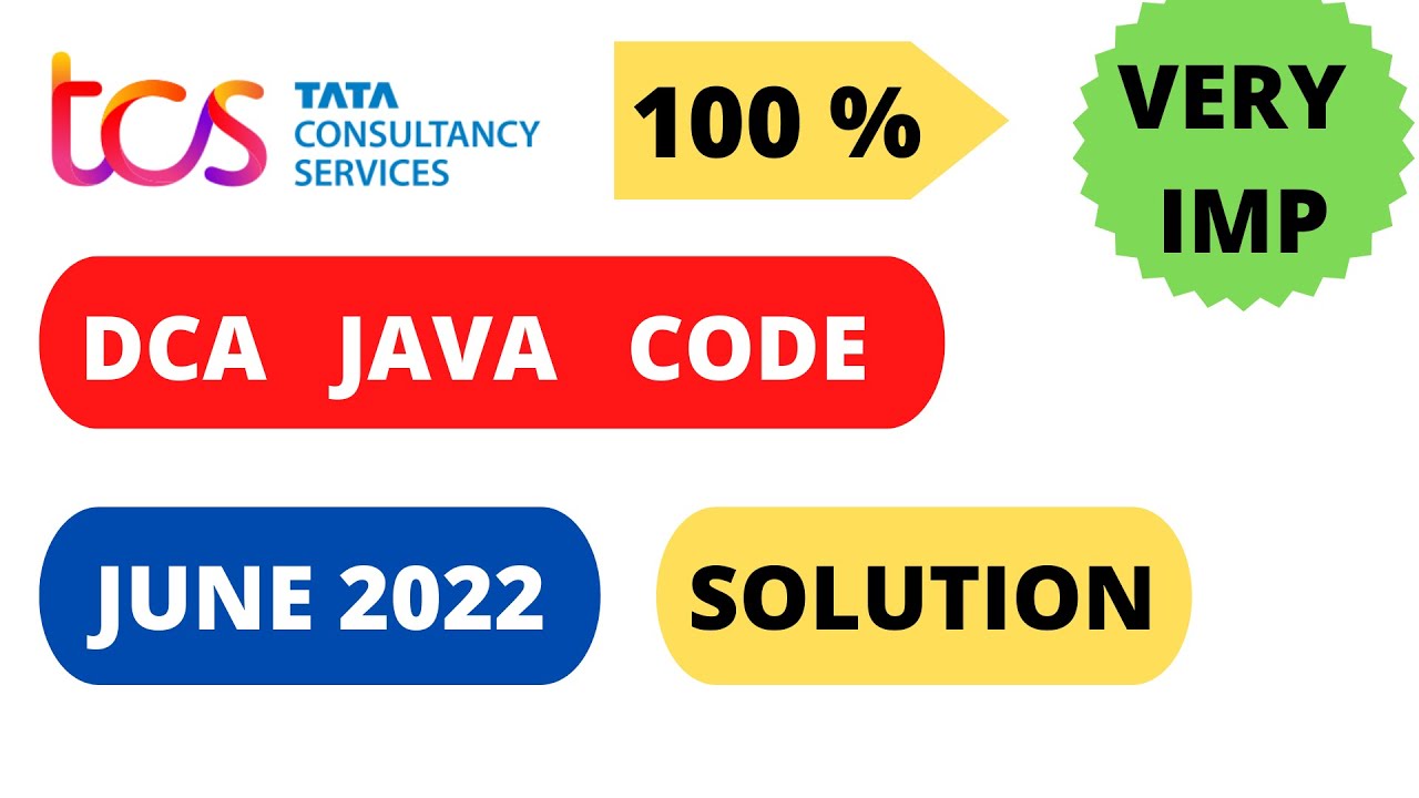 tcs elevate wings 1 DCA Java hands on code solution June 2022|tcs wings |tcs dca 2022|wings 1 in tcs