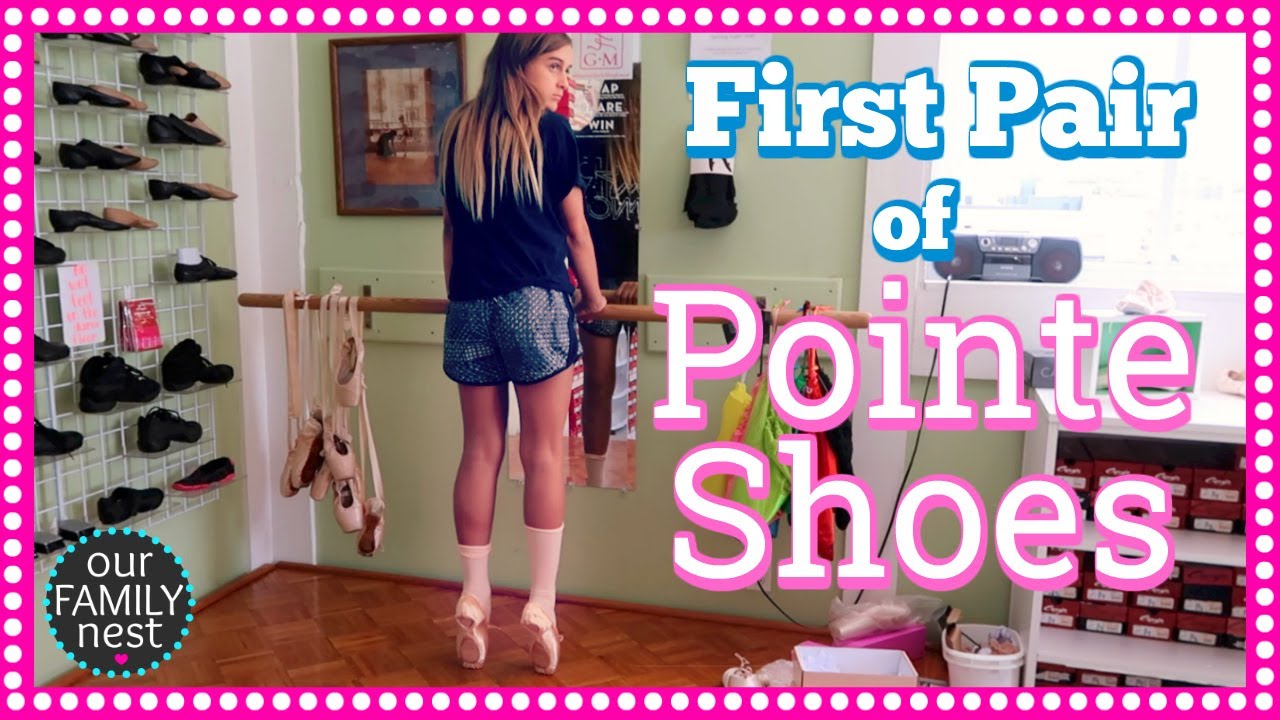 GETTING FITTED FOR FIRST PAIR OF POINTE SHOES