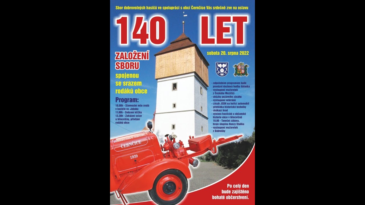 140 let hasičů Černčice 20.8.2022