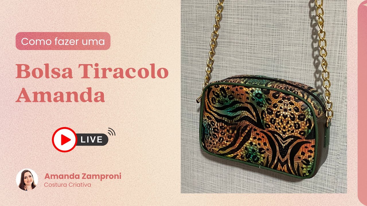 Como fazer um Bolsa Tiracolo Amanda em Sintético - Passo a Passo - Tutorial