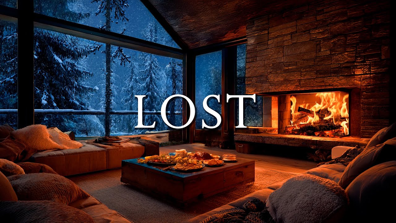Peaceful Fireplace & Soft Piano Music | Background Music for Total Relaxation | 3 Hour No Ads