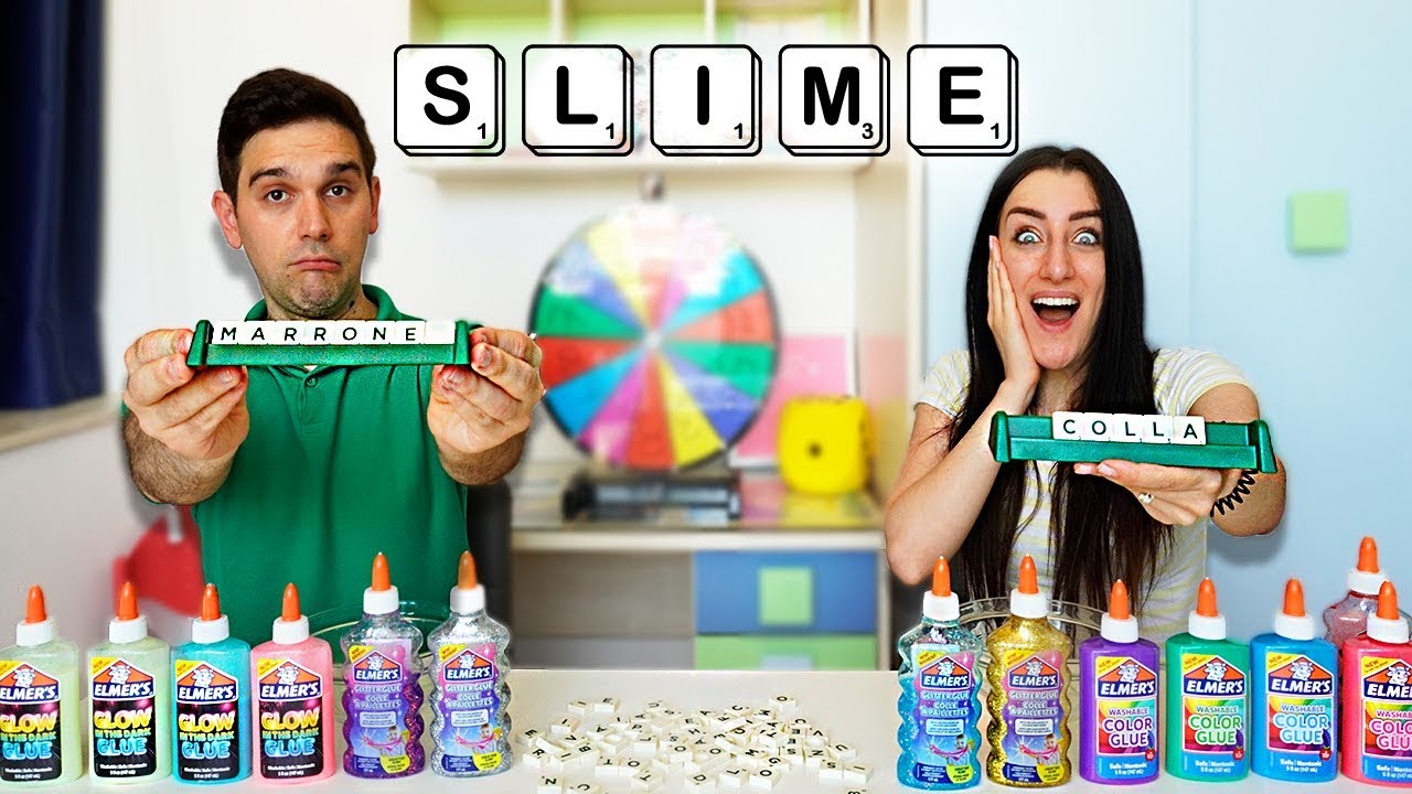SLIME PUOI USARE QUELLO CHE RIESCI A SILLABARE CHALLENGE!! SPELLING CHALLENGE SLIME!!
