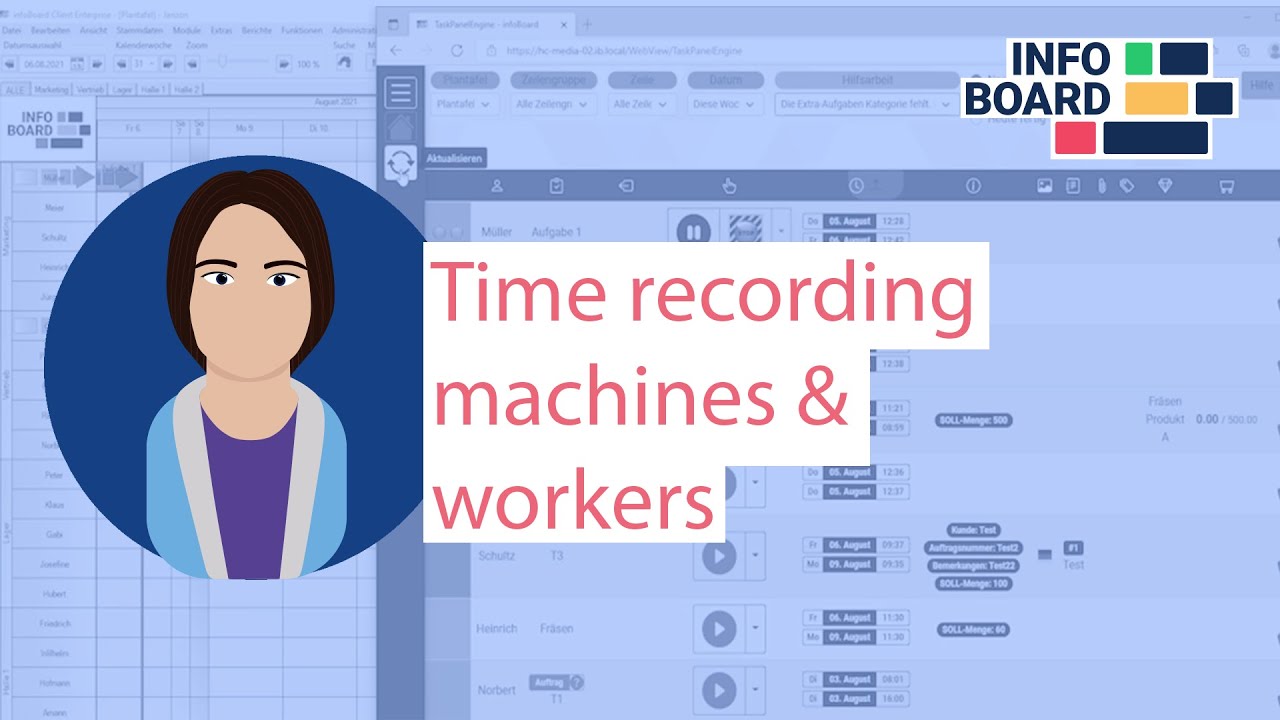 Production time recording with infoBoard
