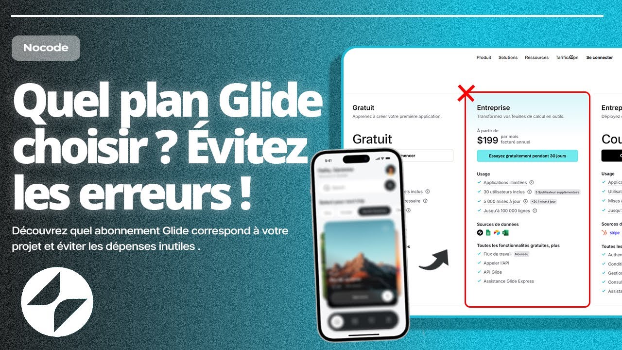 Quel plan Glide choisir pour votre Application Nocode  ? | Guide complet en français