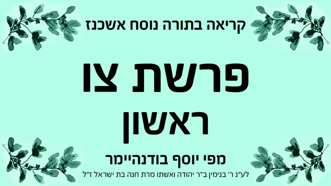 פרשת צו - ראשון - נוסח אשכנז