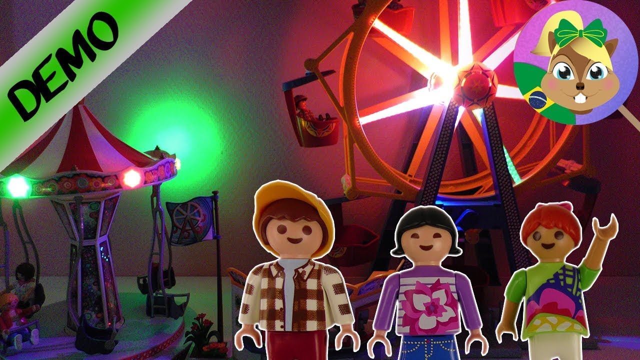 Playmobil MONTANDO PARQUE DE DIVERSÕES | Carrossel e Roda Gigante com luzes e movimento Summer Fun