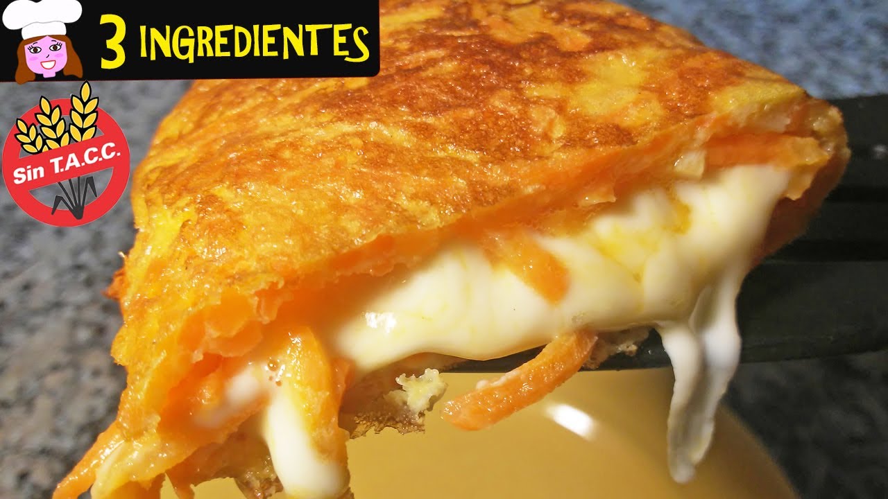Cena lista 3 ingredientes (ZANAHORIA, QUESO Y HUEVO) sin horno, sin harinas, fácil, rápido y barato