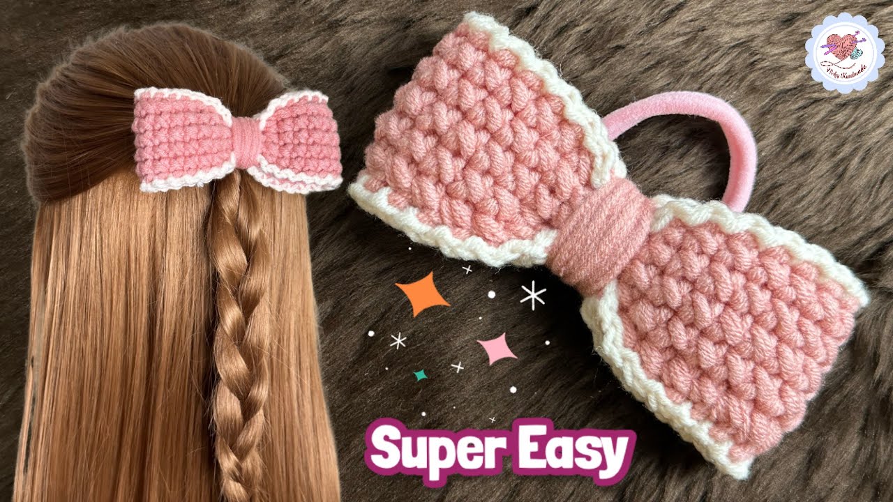Quick & Easy Crochet Bow Hair Tie 🎀   / Crochet Tutorial for Beginners