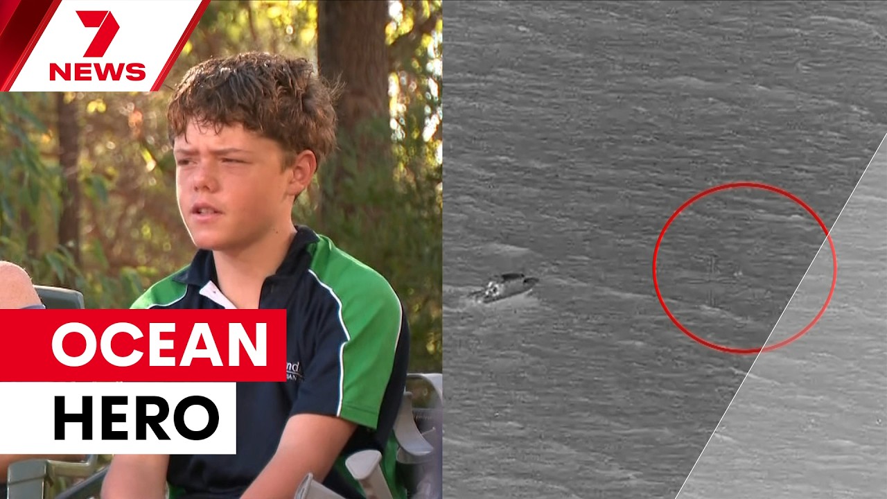 'Not today': Teen swims 4km to save family stranded at sea | 7NEWS
