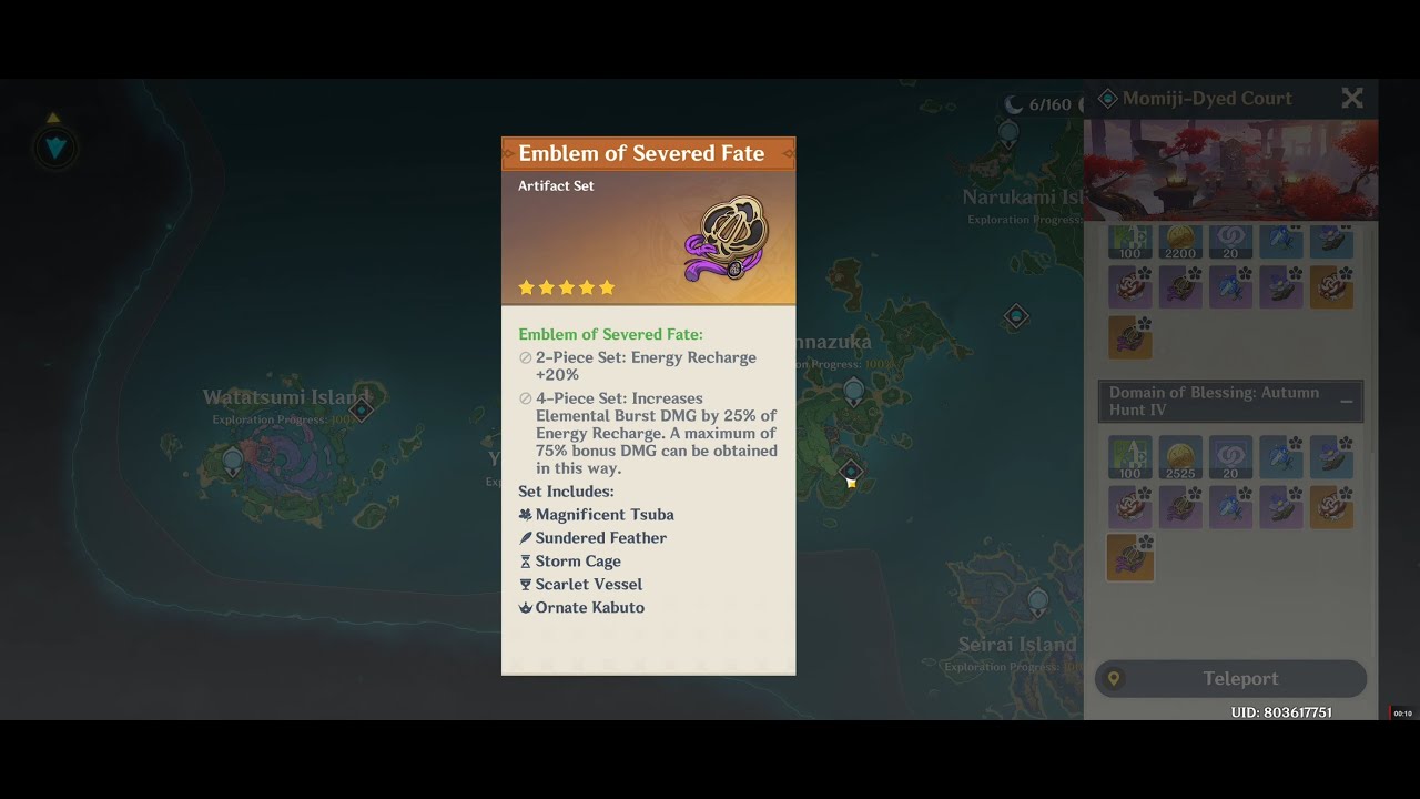 Genshin Impact Domain of Blessing Autumn Hunt LOCATION - Emblem of Severed Fate - Shimenawa's