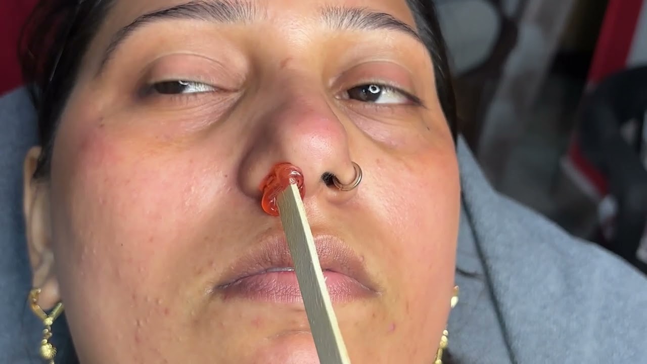 Nose hair waxing by Hard wax Beans/ #hardwaxbeans #siliconwaxheater #waxing #brazillianwax #skincare