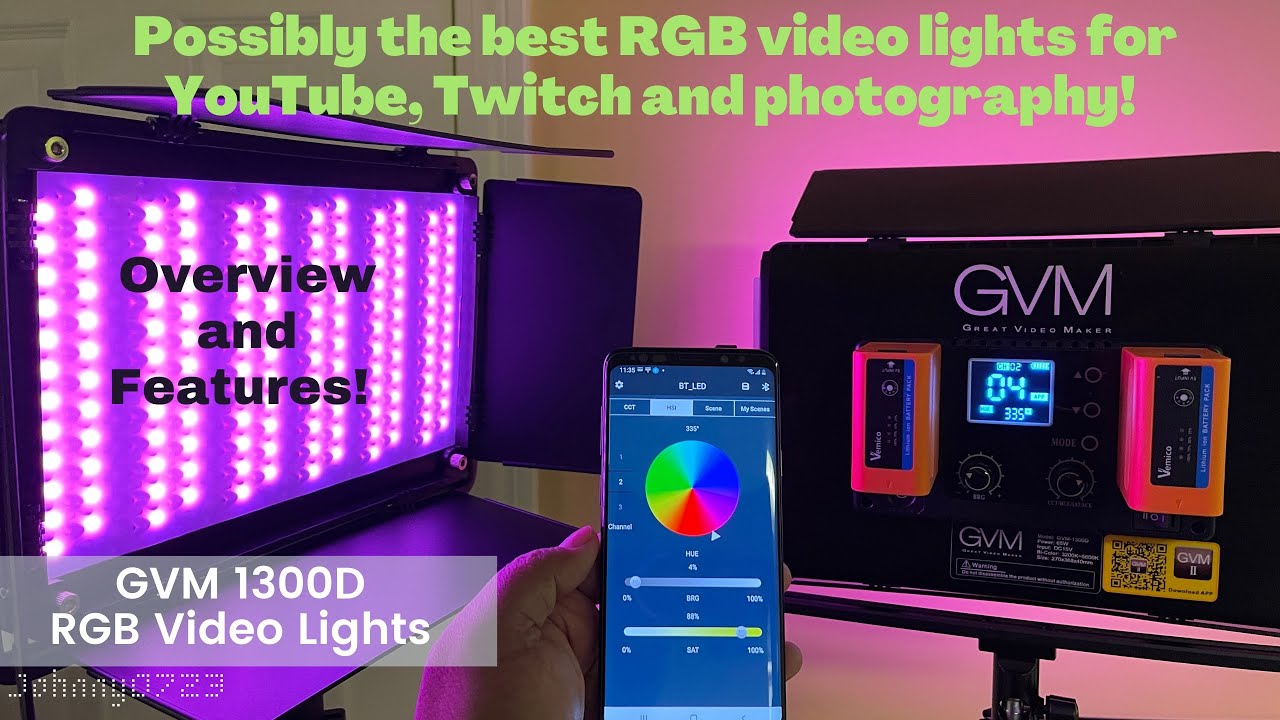 GVM 1300D RGB LED 65W Video Light - App Control, 2 Pack Aluminum Panels for YouTube or Live Streams