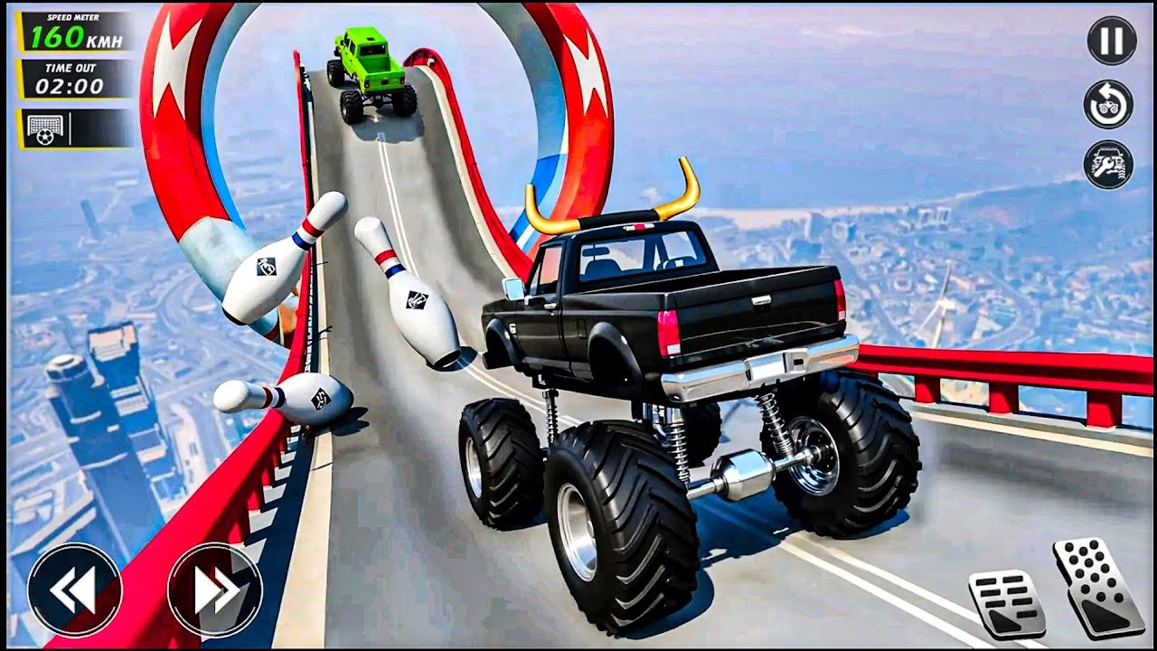 Monster truck ramp challenges best android phone game 3d driving game #monsterhunter 