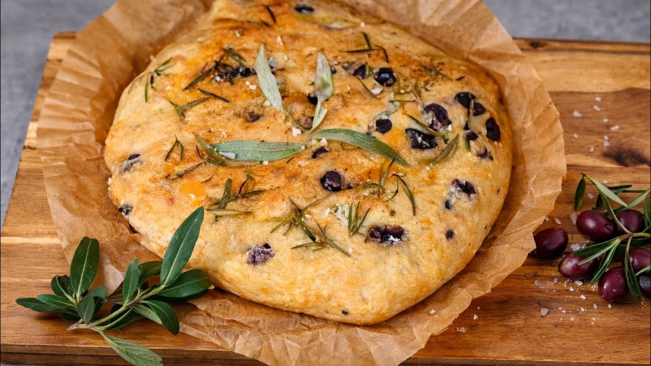 Air Fryer Crispy Focaccia with olives | AirFryer Magic – You Need to Try!!